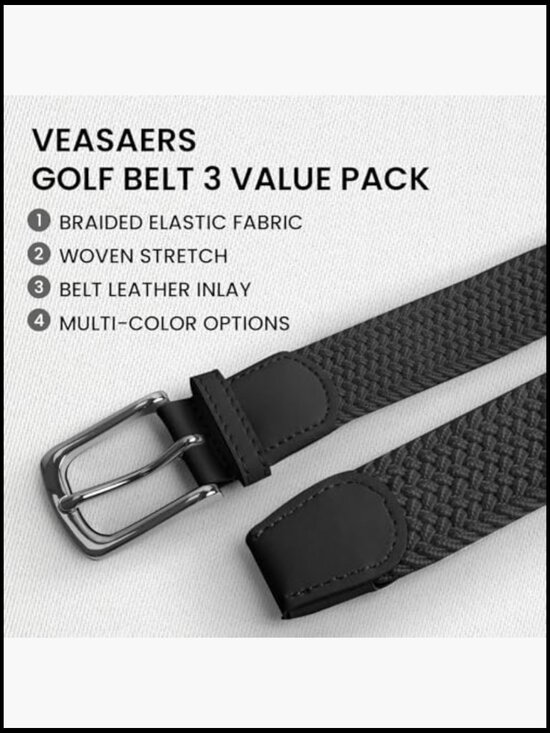 Stretch Woven Polyester-Blend Fabric Belt for Sports Hiking Golf main image 6